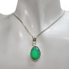 Faceted Green Onyx Sterling Silver Pendant ----
