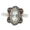 Faceted Blue Topaz Ornate Marquise Stone Sterling Silver Ring