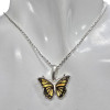 Monarch Butterfly Cameo Amber Pendant