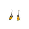 Citrine Amber Sterling Silver Earrings On Hooks --