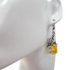 Citrine Amber Sterling Silver Earrings On Hooks