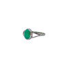 Simple Open Green Onyx Oval Sterling Silver Ring