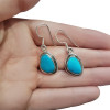 Howlite Stones Sterling Silver Earrings On Hooks ----