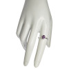 Simple Faceted Amethyst Oval Stone Sterling Silver Ring