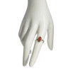 Classic Red Onyx Marquise Twist Rim Stone Sterling Silver Ring