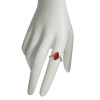Red Onyx Stone Sterling Silver Ring (R-RO-4835-R)