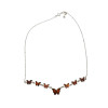 Cognac Amber Sterling Silver Butterfly Necklace --