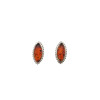Cognac Amber Sterling Silver Stud Earrings