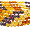 Faceted Multicolor Amber Stretch Bracelet