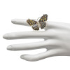 Cameo Amber Sterling Silver Butterfly Adjustable Ring ----