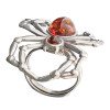 Spider Cognac Amber Sterling Silver Adjustable Ring .....