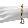 Cognac Amber Sterling Silver Link Bracelet -----