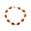 Cognac Amber Sterling Silver Link Bracelet (BR-CG-4531)