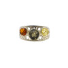Multi-Color Amber Sterling Silver Ring ...