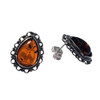 Cognac Amber Sterling Silver Stud Earrings ...