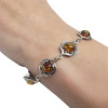 Baltic Amber Sterling Silver Round Bracelet. Amber Jewelry -
