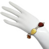Multi-Color Amber Sterling Silver Handmade Bracelet --