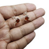 Cognac Amber Sterling Silver Bird Stud Earrings -