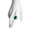 Handmade Faceted Composite Emerald Stone Sterling Silver Ring