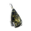 Green Amber Sterling Silver Pendant (P-GR-3367)