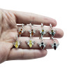Multicolor Amber Sterling Silver Bee Earrings