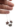 Cherry Amber Sterling Silver Flower Necklace .....