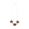 Cognac Amber Sterling Silver Flower Necklace .....