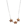 Cognac Amber Sterling Silver Flower Necklace .....