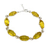 Citrine Amber Sterling Silver Link Bracelet ...