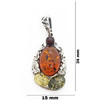 Multi Color Amber Sterling Silver Pendant ...
