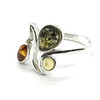 Multicolor Amber Sterling Silver Ring