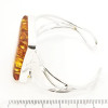 Handmade Cognac Amber Open Cuff Silver Bracelet
