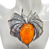 Amber 925 Silver Handmade Bat Pendant