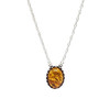 Cognac Amber Sterling Silver Necklace (N-CG-3015)