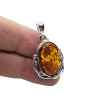 Handmade Cognac Amber Sterling Silver Pendant