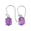 Amethyst Sterling Silver Earrings On Hooks ----
