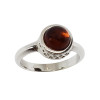 Cherry Amber Sterling Silver Ring (R-CH-3877-A)