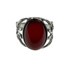 Cherry Amber Sterling Silver Ring