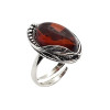 Cherry Amber Sterling Silver Adjustable Ring ----