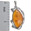 Cognac Amber Sterling Silver Handmade Calla Lily Pendant