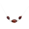 Cognac Amber Sterling Silver Necklace (N-CG-1225-B)