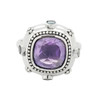 Faceted Amethyst Sterling Silver Ring -.-.-.-.-.