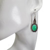 Green Onyx Sterling Silver Dangle Earrings -.-.