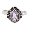 Faceted Amethyst Sterling Silver Ring