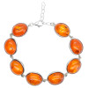 Cognac Amber Link Bracelet 7" Long