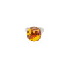Cognac Amber Sterling Silver Adjustable Ring -.-.