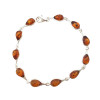 Cognac Amber Sterling Silver Link Bracelet BR-CG-3465