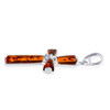 Cognac Amber Sterling Silver Cross Pendant P-CG-709