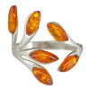 Cognac Amber Sterling Silver Adjustable Ring R-CG-19-Adj