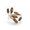 Cognac Amber Sterling Silver Adjustable Ring